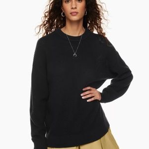 WILFRED Free Hillside Sweater Merino wool crew-neck sweater, Black, XS